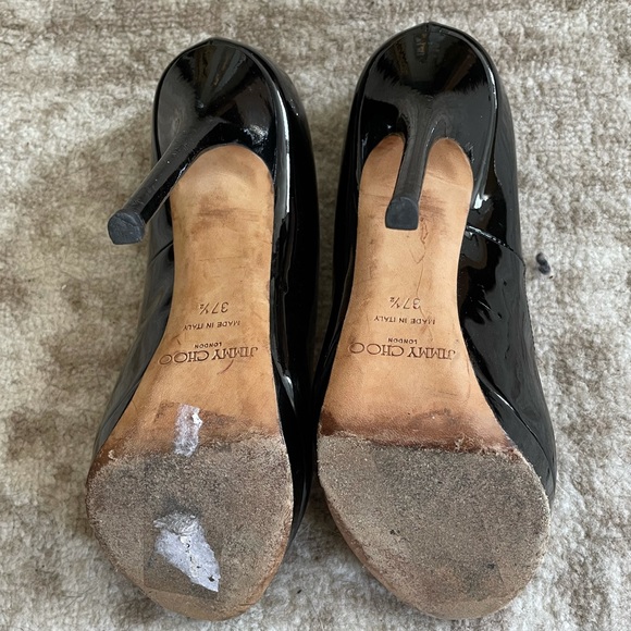 JIMMY CHOO Luna Peep Toe Patent Platform Pump - Picture 7 of 12